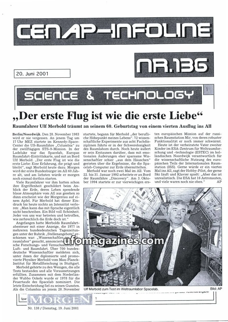 Cover of MORGEN issue 136: CENAP-INFOLINE