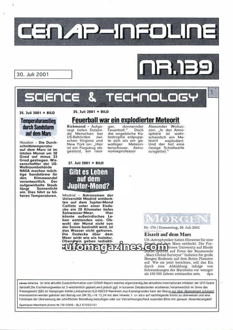 Cover of CENAP issue NR.139: CENAP-INFOLINE