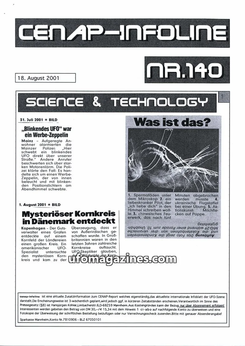Cover of CENAP Infoline (CENAP) issue NR.140: CENAP-INFOLINE