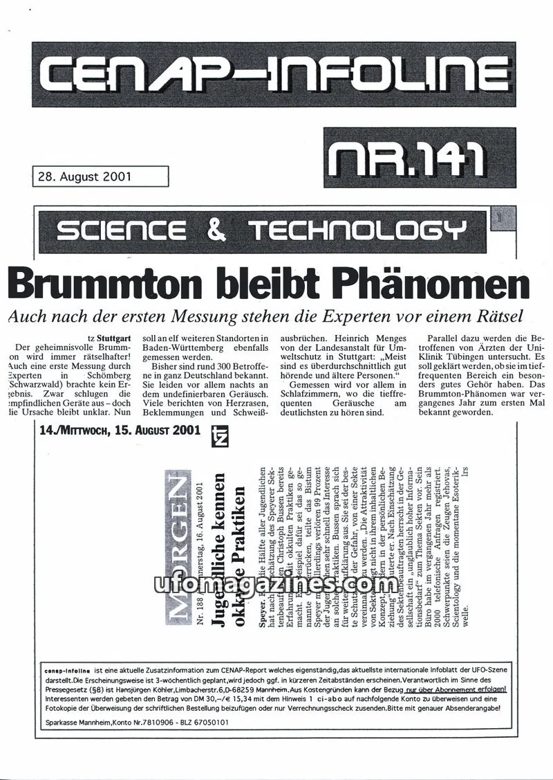 Cover of CENAP issue NR.141: CENAP-INFOLINE