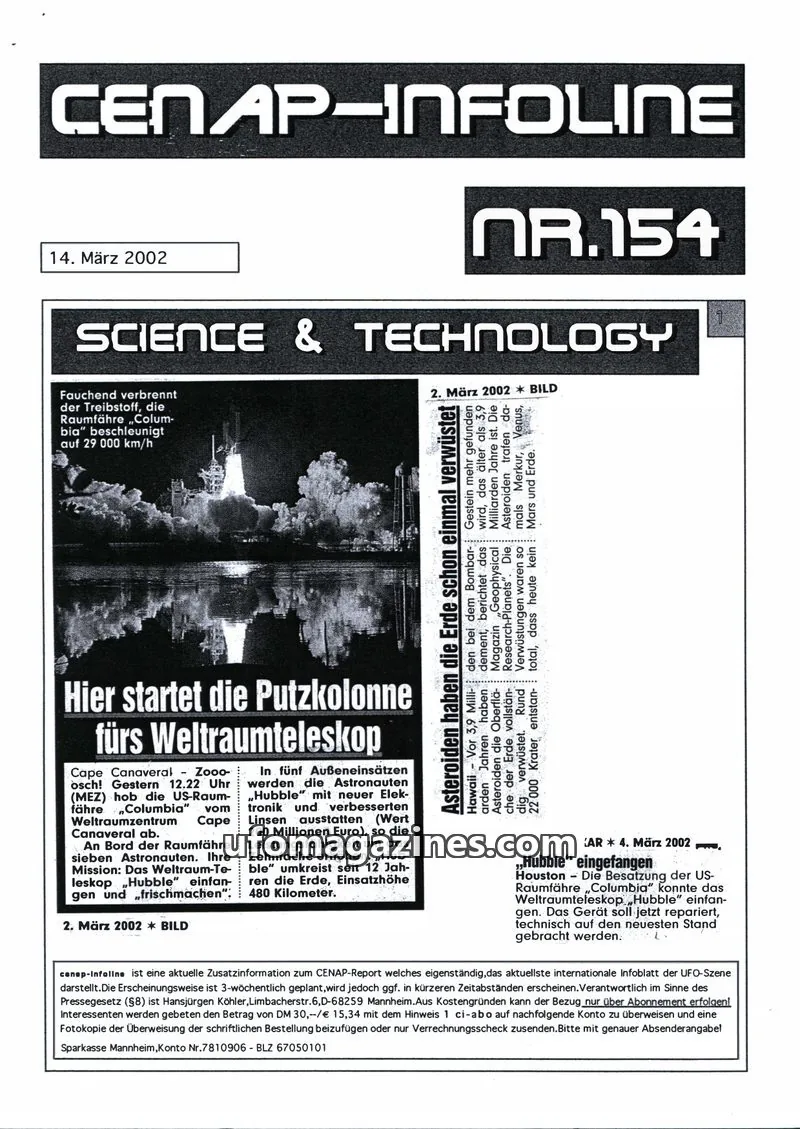 Cover of CENAP issue 154: CENAP-INFOLINE