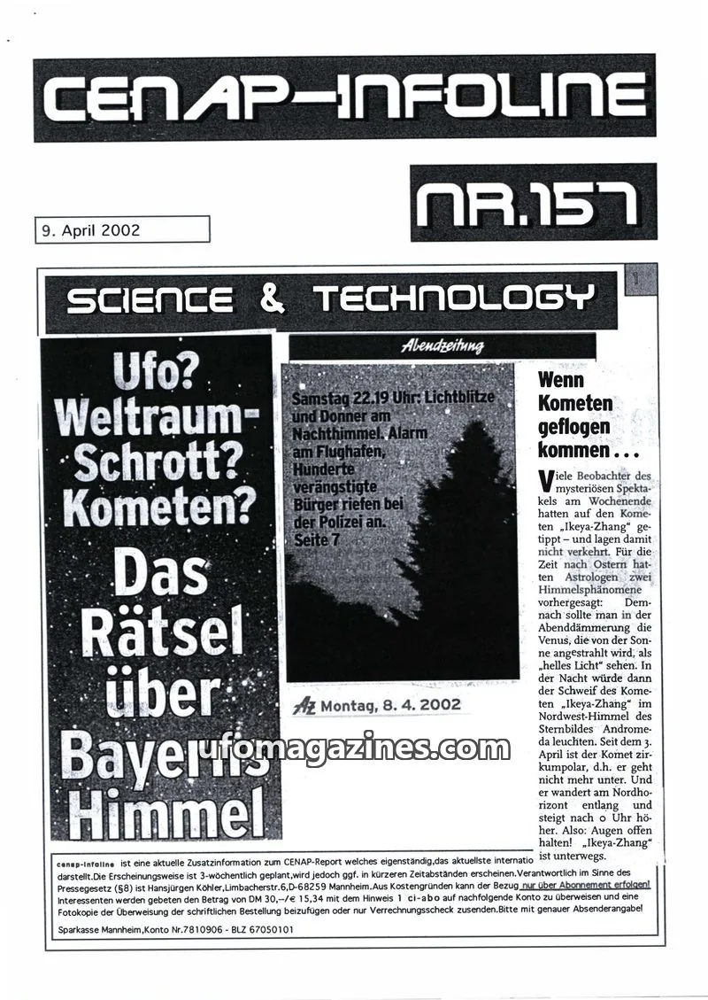 Cover of CENAP Infoline (CENAP) issue 157: CENAP-INFOLINE