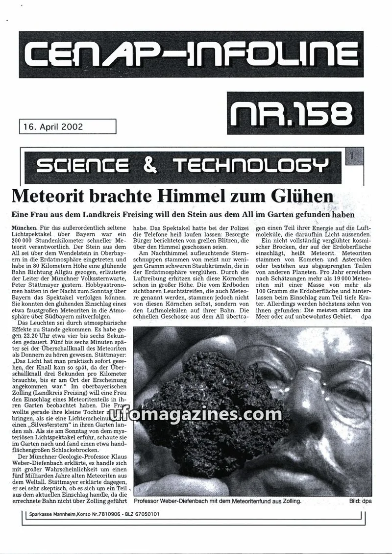 Cover of CENAP Infoline (CENAP) issue 158: CENAP-INFOLINE