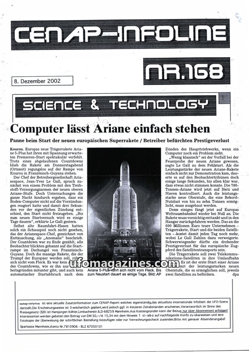 Cover of CENAP Infoline - no 168