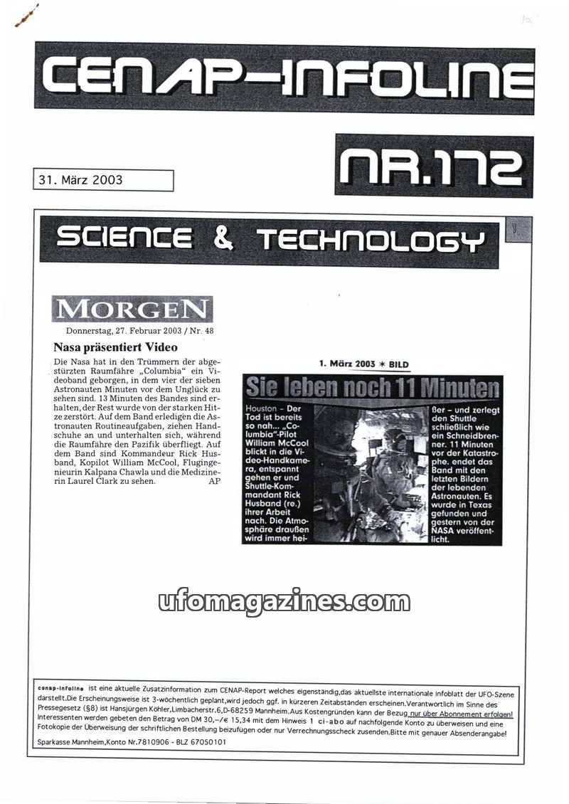 Cover of CENAP Infoline (CENAP) issue 172: MORGEN