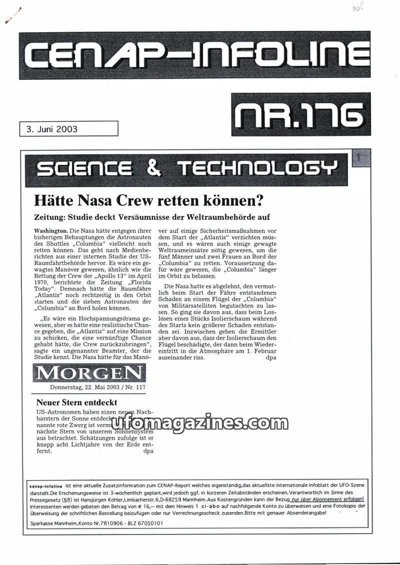 Cover of CENAP Infoline (CENAP) issue NR.176: CENAP-INFOLINE