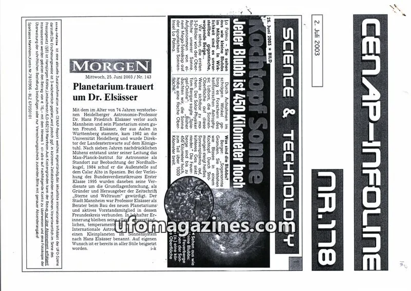 Cover of CENAP Infoline (CENAP) issue 143: MORGEN