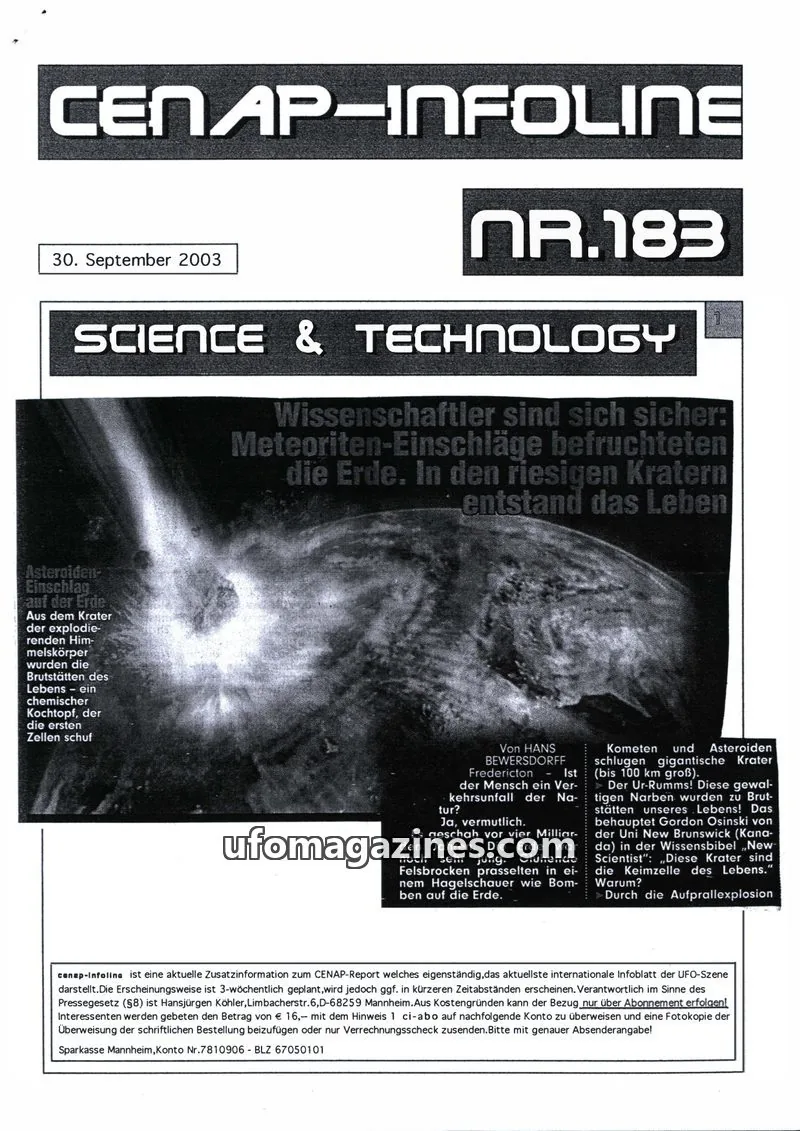 Cover of CENAP issue 183: CENAP-INFOLINE