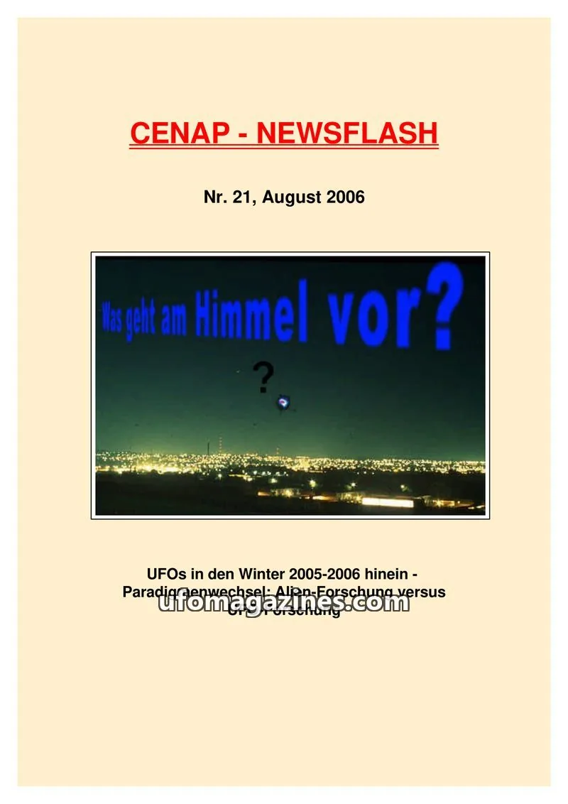 Cover of CENAP issue 21: CENAP - NEWSFLASH
