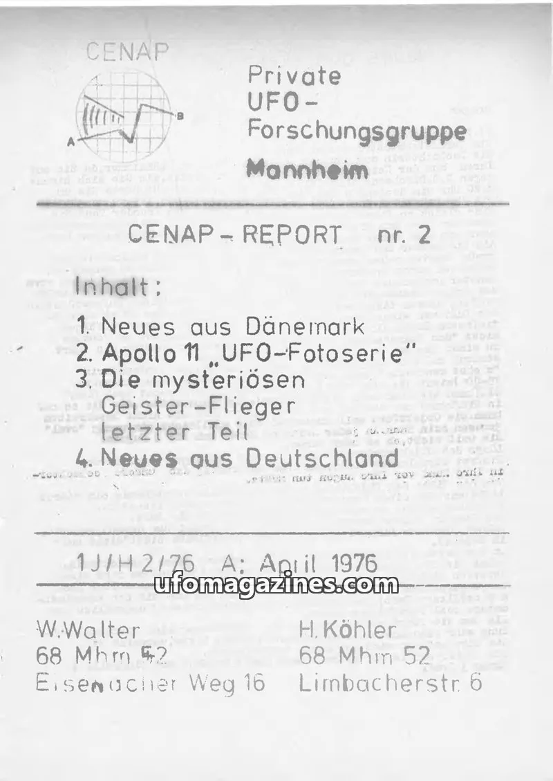 Cover of CENAP issue nr. 2: CENAP - REPORT