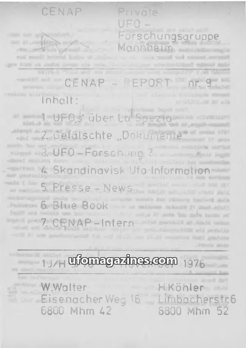 Cover of CENAP issue nr. 9: CENAP - REPORT