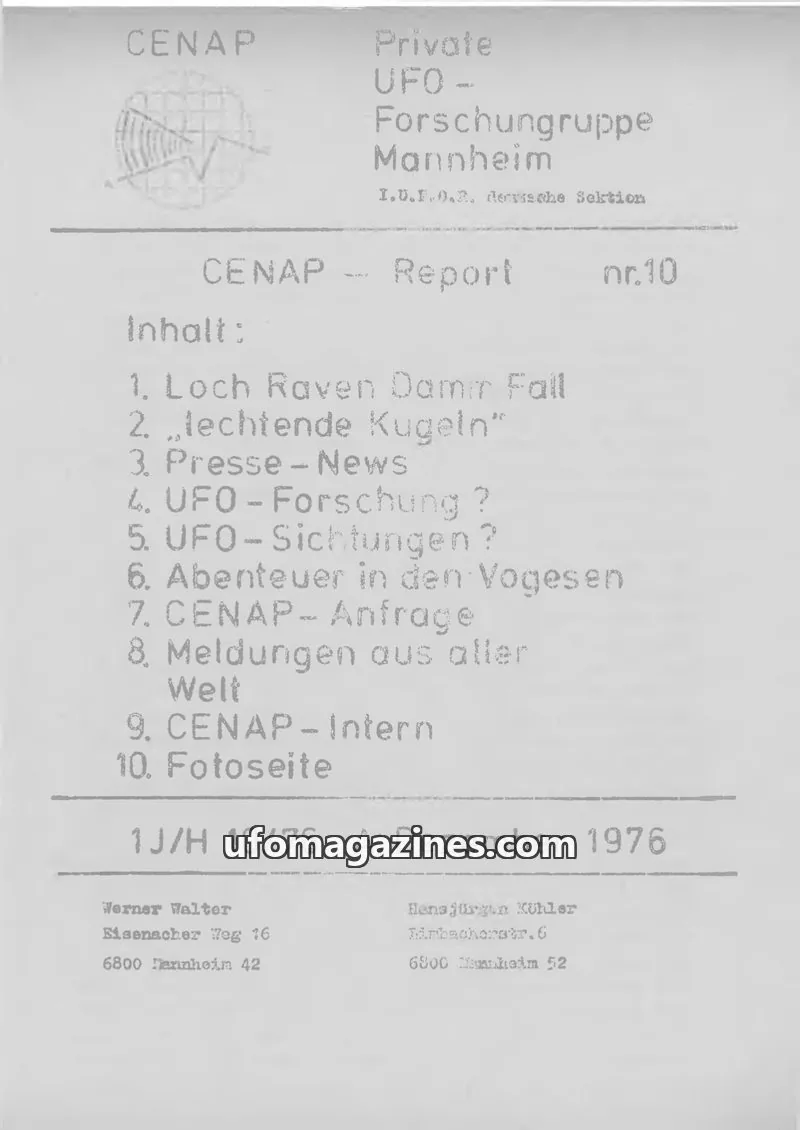 Cover of CENAP issue nr.10: CENAP - Report