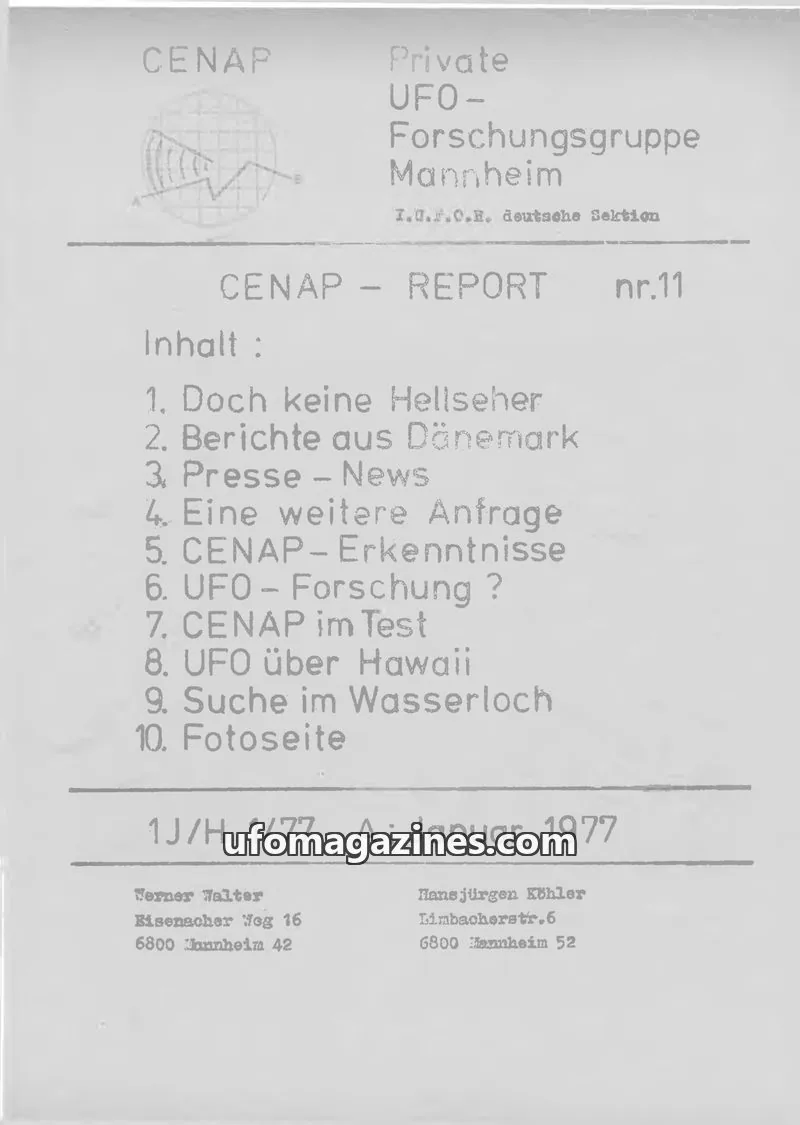 Cover of CENAP issue nr.11: CENAP - REPORT