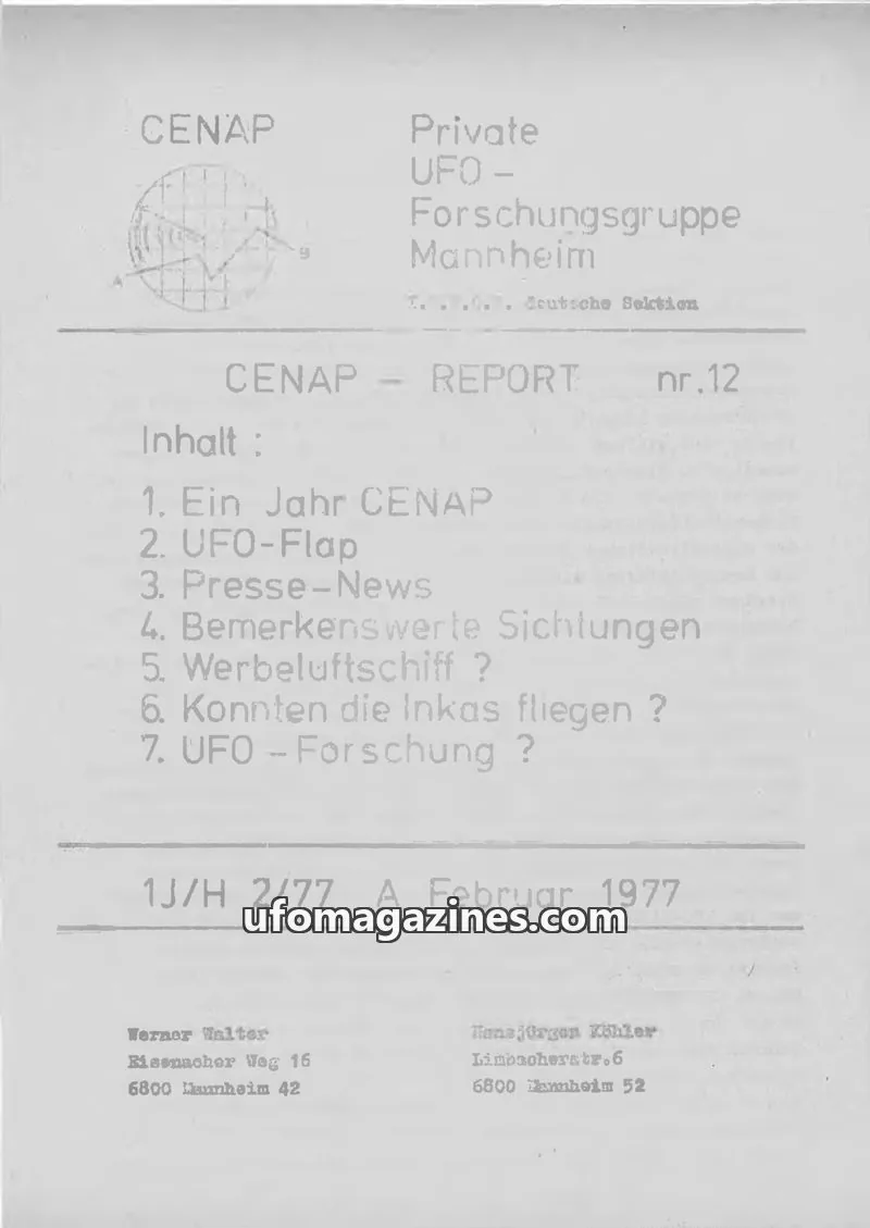 Cover of CENAP issue 12: CENAP - REPORT