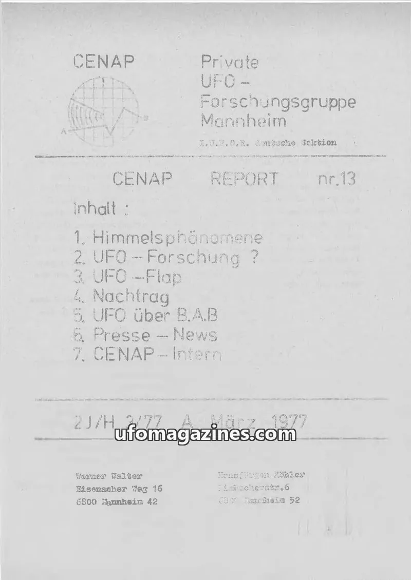 Cover of CENAP issue 13: CENAP REPORT