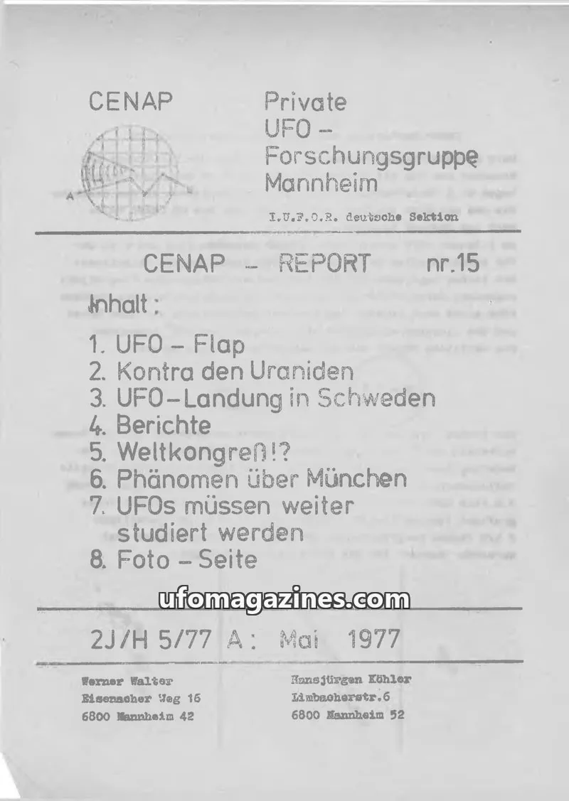 Cover of CENAP issue 15: CENAP REPORT