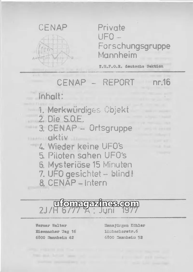 Cover of CENAP issue 16: CENAP REPORT