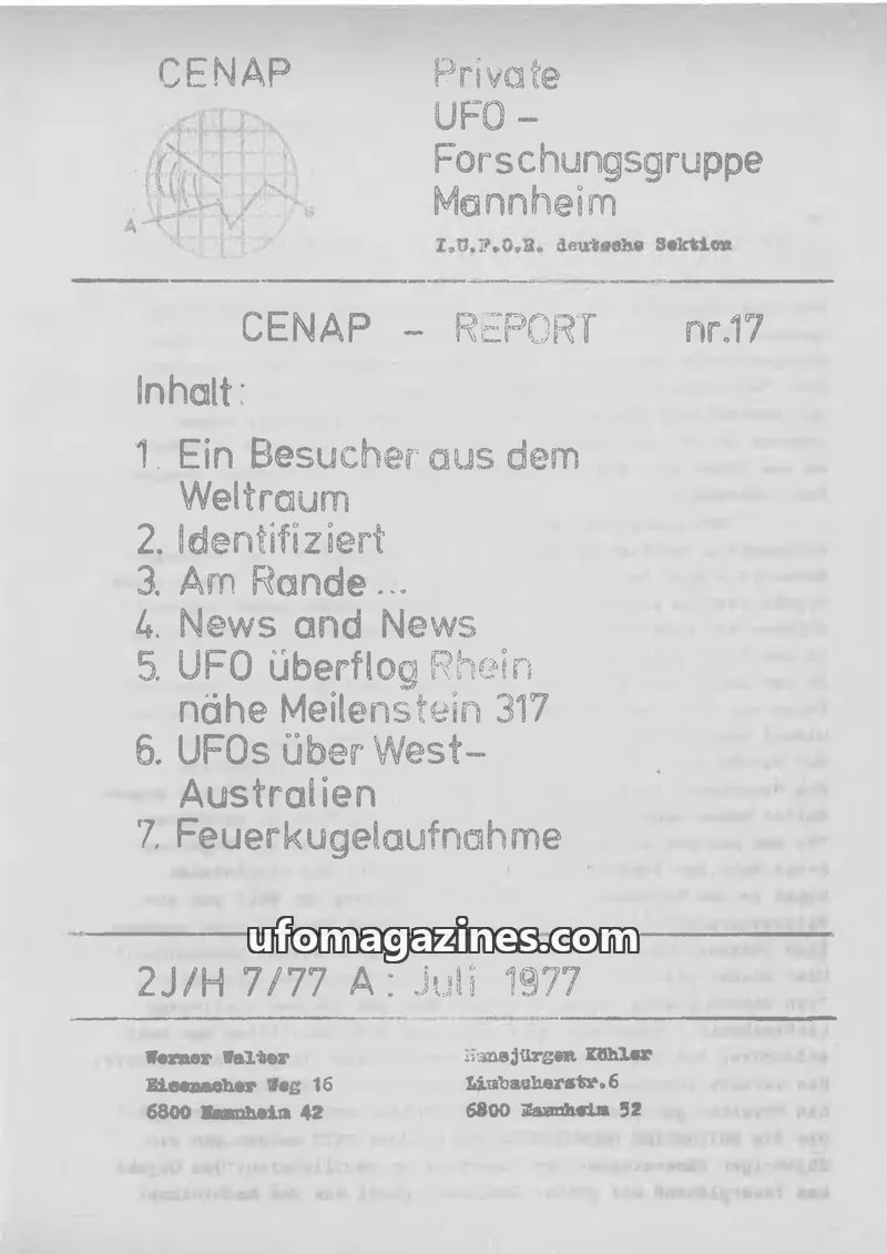 Cover of CENAP issue nr.17: CENAP REPORT