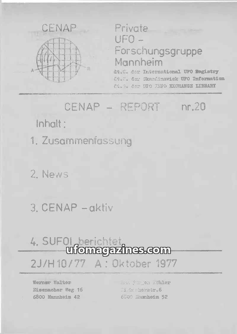 Cover of CENAP issue nr.20: CENAP - REPORT