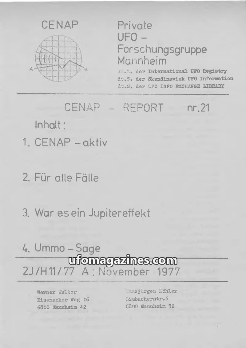 Cover of CENAP issue nr.21: CENAP - REPORT