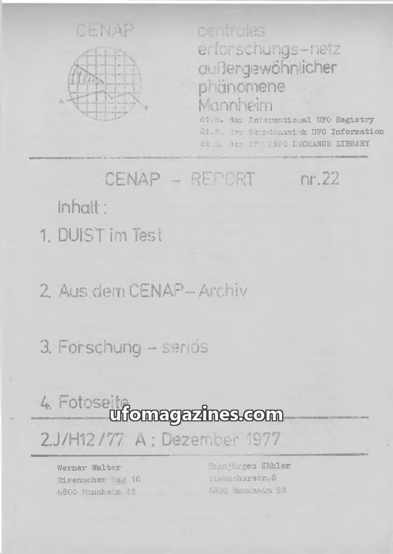 Cover of CENAP issue 22: CENAP REPORT