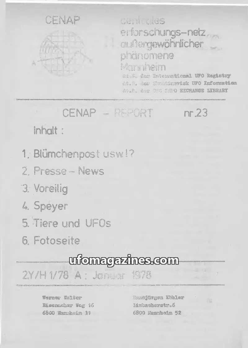 Cover of CENAP issue nr.23: CENAP - REPORT
