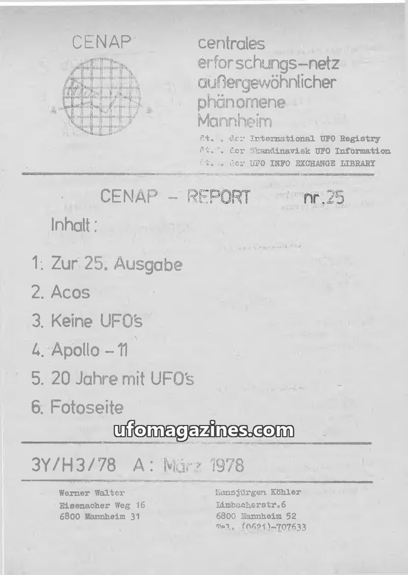 Cover of CENAP issue 25: CENAP - REPORT