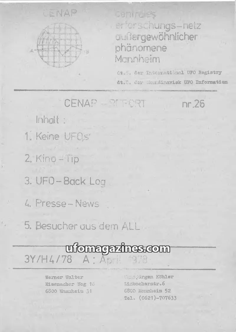 Cover of CENAP issue nr.26: CENAP REPORT