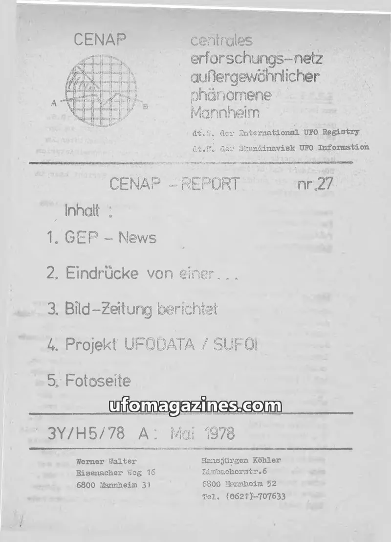 Cover of CENAP issue 27: CENAP - REPORT