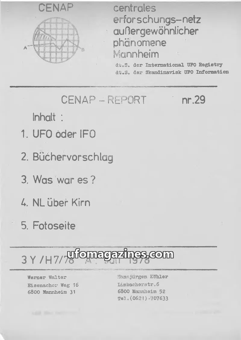 Cover of CENAP issue 29: CENAP - REPORT