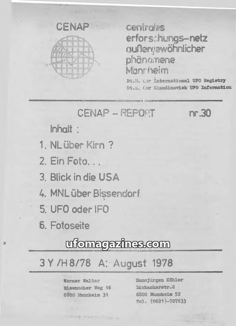 Cover of CENAP issue 30: CENAP - REPORT