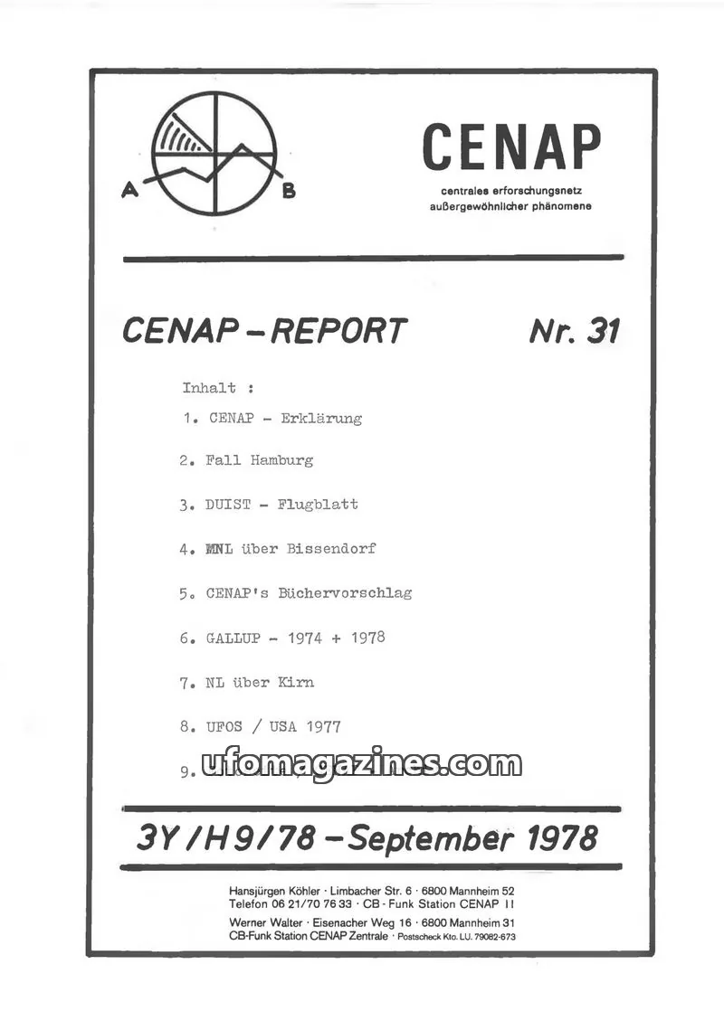 Cover of CENAP issue 31: CENAP-REPORT