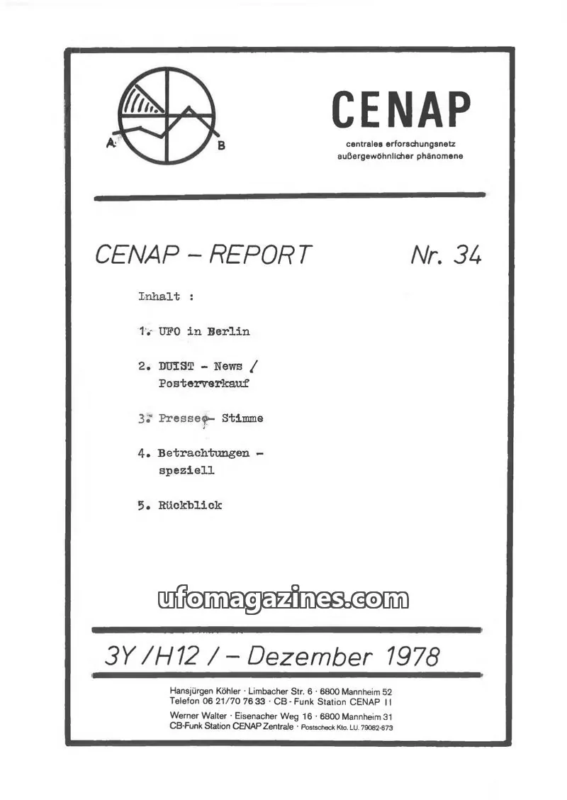 Cover of CENAP issue 34: CENAP – REPORT