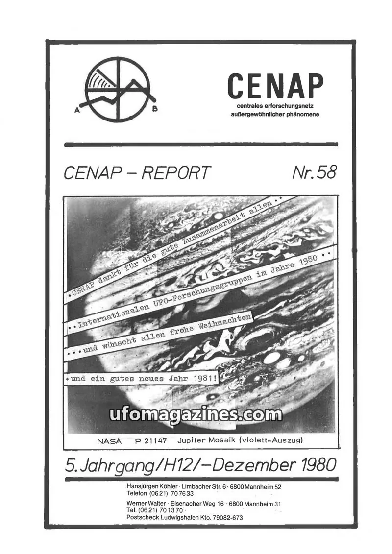 Cover of CENAP issue Nr. 58: CENAP – REPORT