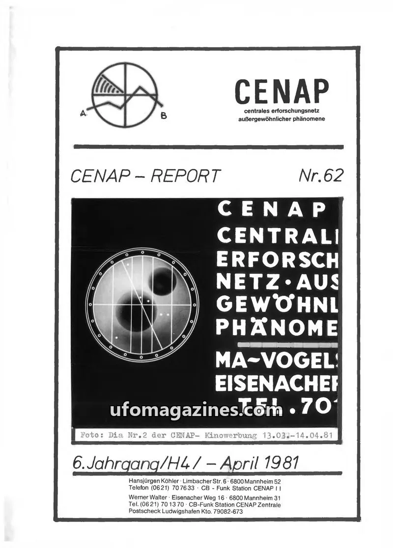 Cover of CENAP issue Nr.62: CENAP – REPORT
