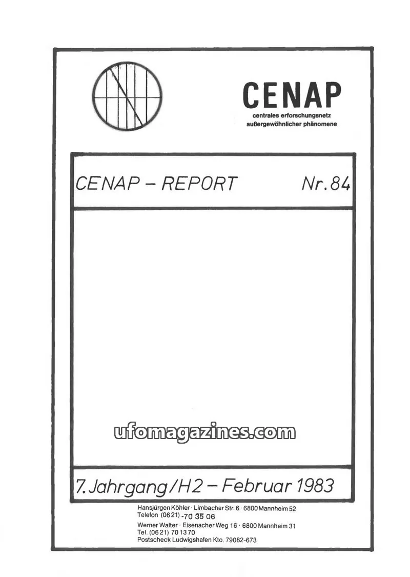 Cover of CENAP issue Nr. 84: CENAP - REPORT