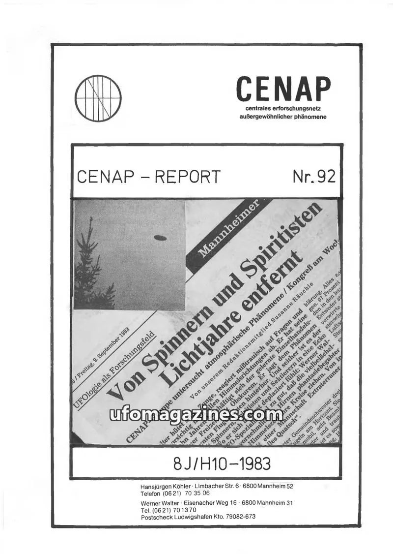 Cover of CENAP issue Nr. 92: CENAP - REPORT