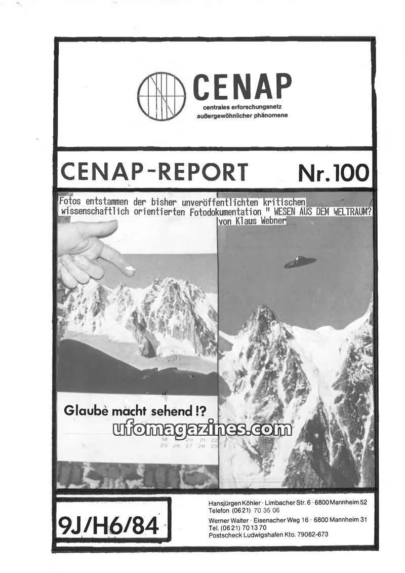 Cover of CENAP issue Nr.100: CENAP-REPORT