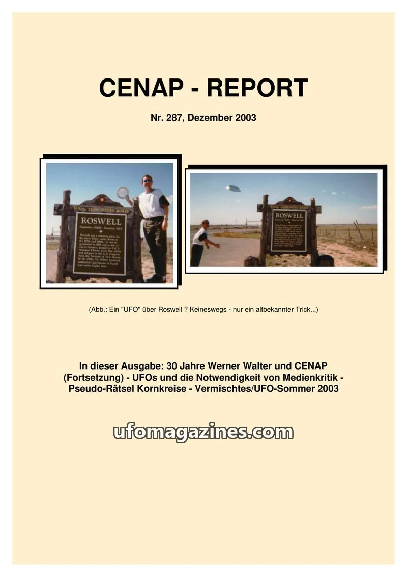Cover of CENAP issue Nr. 287: CENAP - REPORT