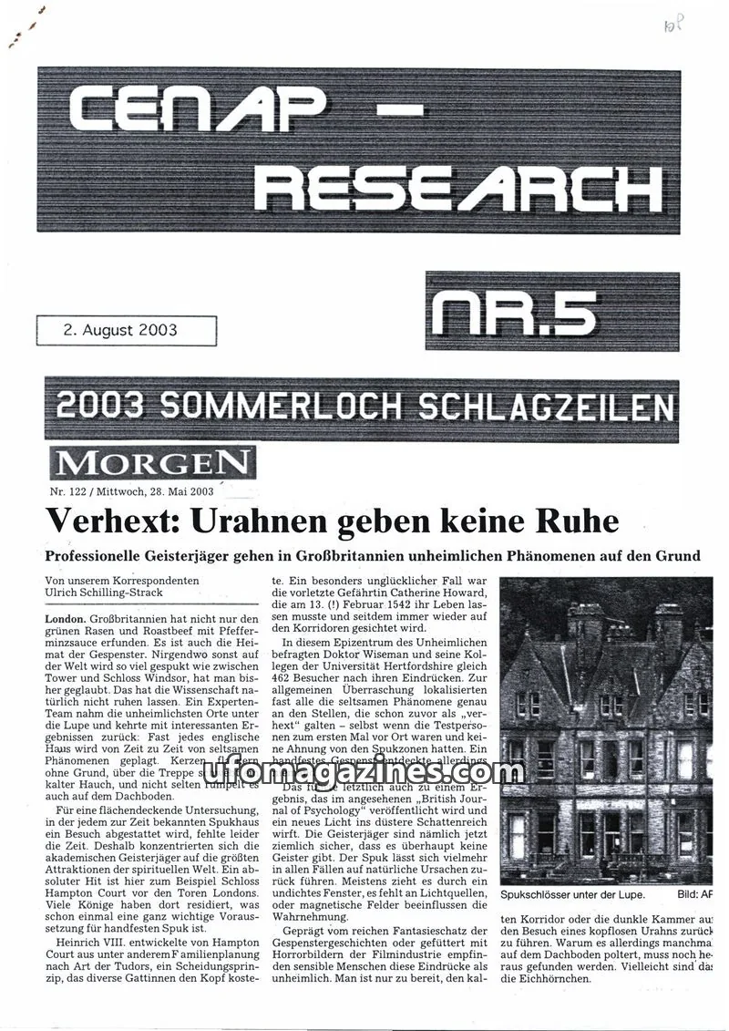 Cover of CENAP Research (CENAP) issue Nr. 122: MORGEN