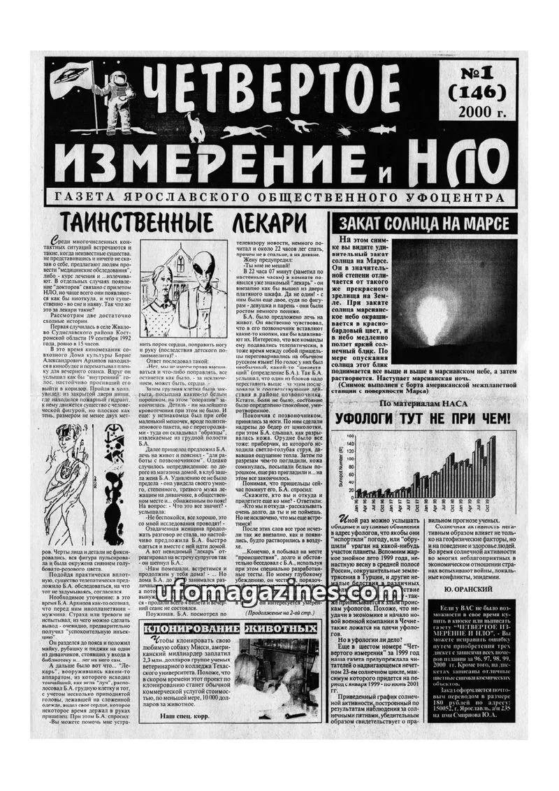 Cover of Chetvertoye Izmereniye (Yaroslavl UFO Study Group) issue №1 (146): ИЗМЕРЕНИЕ И НЛО