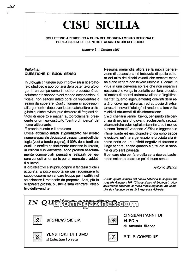 Cover of CISU Sicilia issue 5: CISU SICILIA