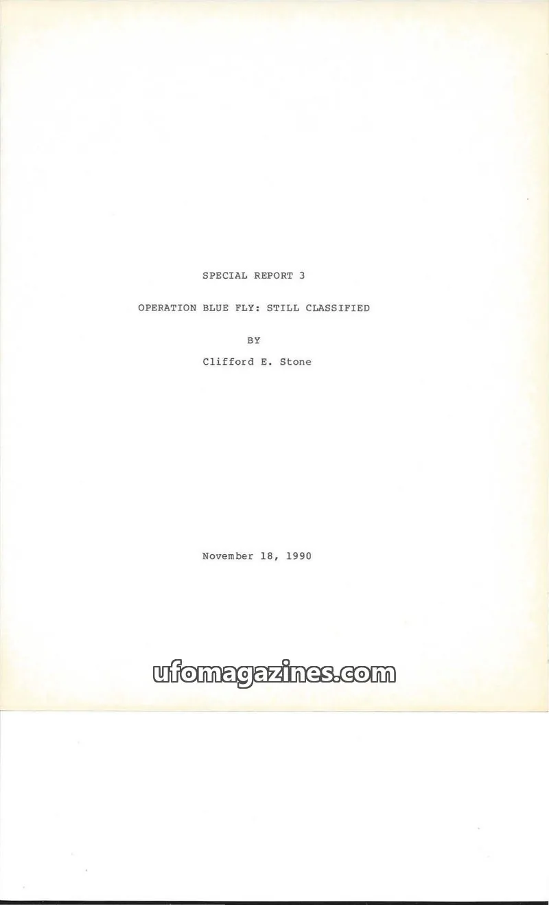 Cover of Clifford Stone Special Reports issue 3: SPECIAL REPORT 3