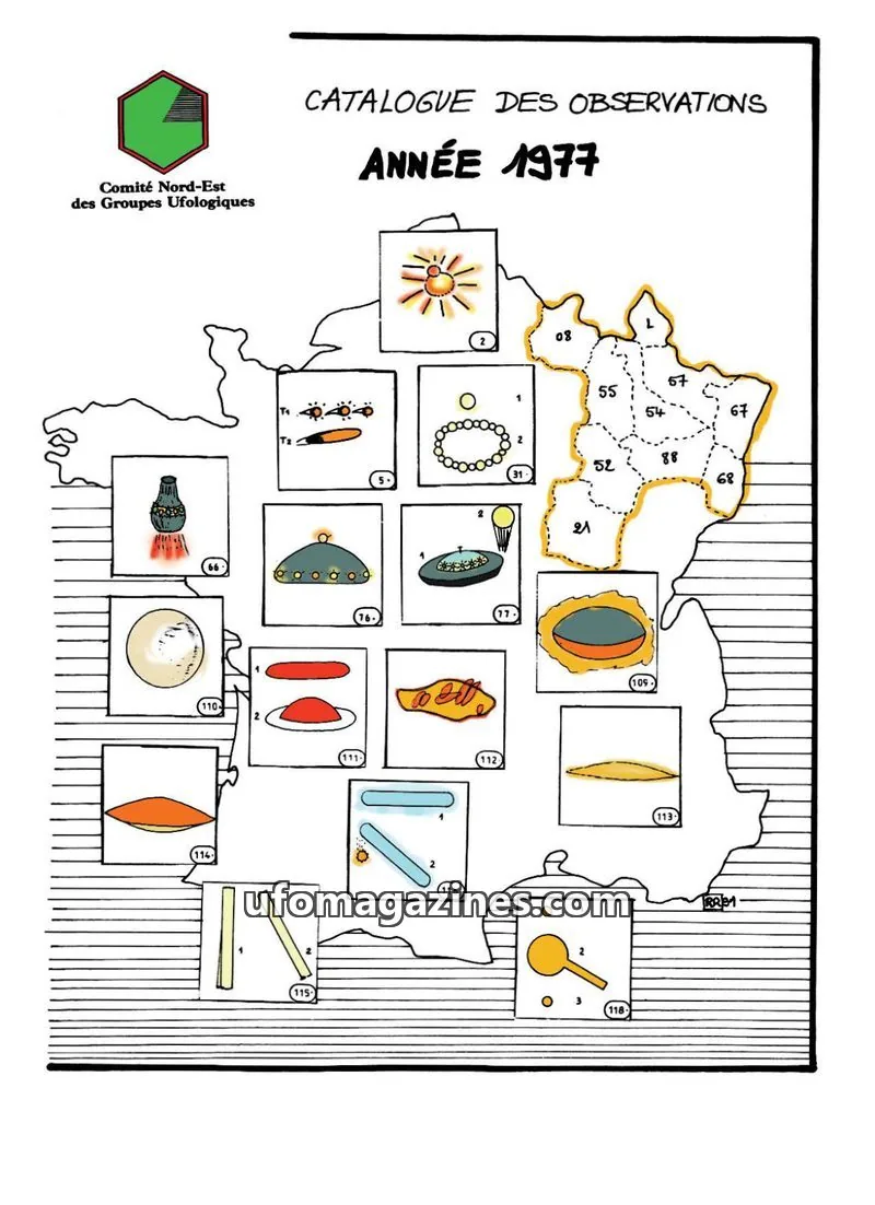 Cover of Comité Nord-Est des Groupes Ufologiques issue 1977: CATALOGUE DES OBSERVATIONS ANNÉE 1977