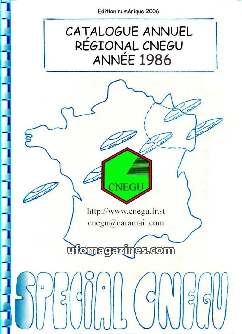 Cover of CNEGU issue 1986: CATALOGUE ANNUEL RÉGIONAL CNEGU ANNÉE 1986