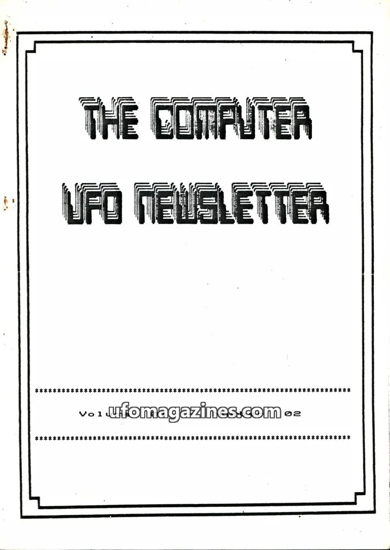 Cover of CUFON issue 02: THE COMPUTER UFO NEWSLETTER