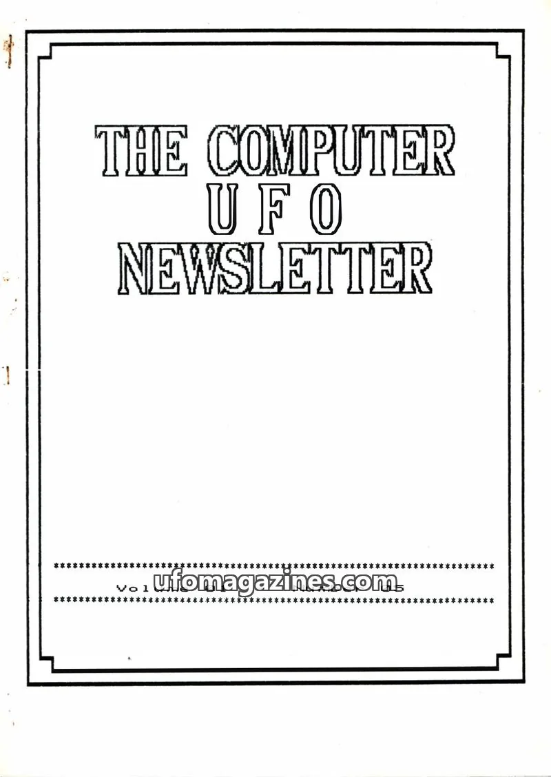 Cover of Computer UFO Newsletter (CISU) issue 05: THE COMPUTER UFO NEWSLETTER