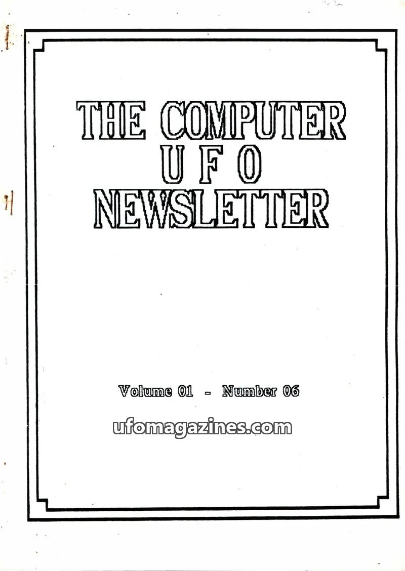 Cover of Computer UFO Newsletter (CISU) issue 06: THE COMPUTER UFO NEWSLETTER