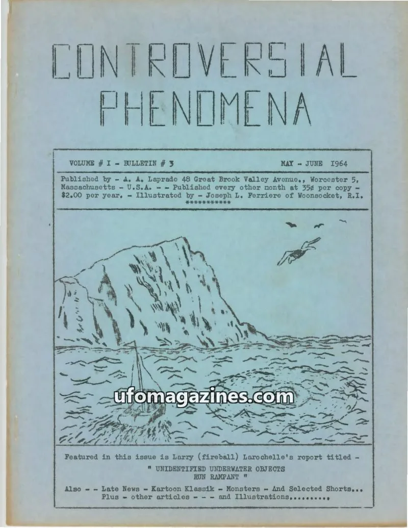 Cover of Controversial Phenomena Bulletin (Joseph Ferriere) issue # I - BULLETIN # 3: CONTROVERSIAL PHENOMENA