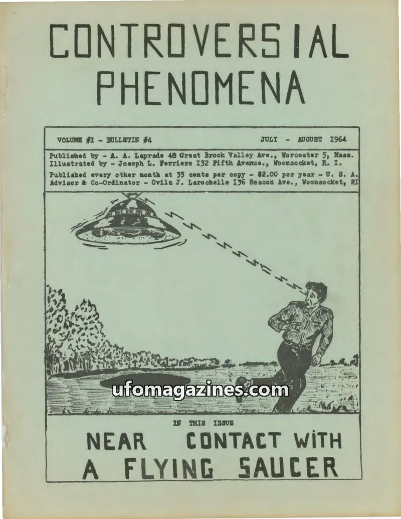 Cover of Controversial Phenomena Bulletin (Joseph Ferriere) issue BULLETIN #4: CONTROVERSIAL PHENOMENA